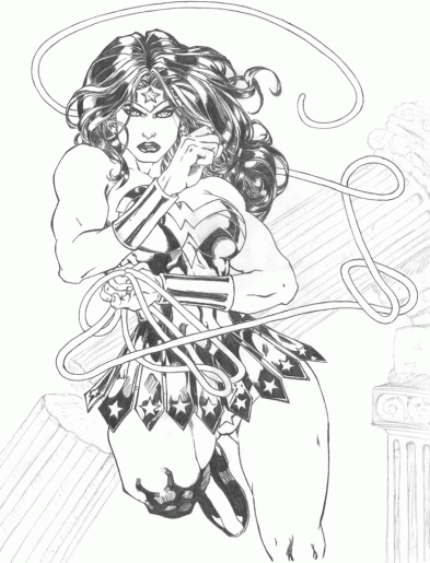 Wonder Woman hecho con lápi...